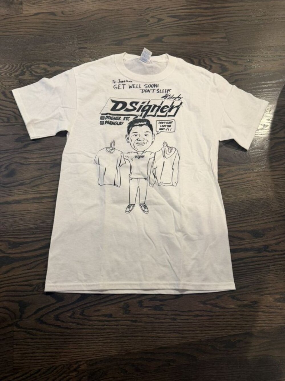 Port & Company Get Well Soon White Graphic Tee Size S